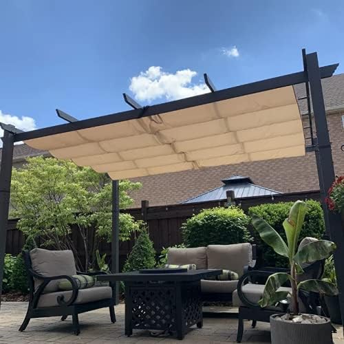 Beige Retractable Patio Pergola
