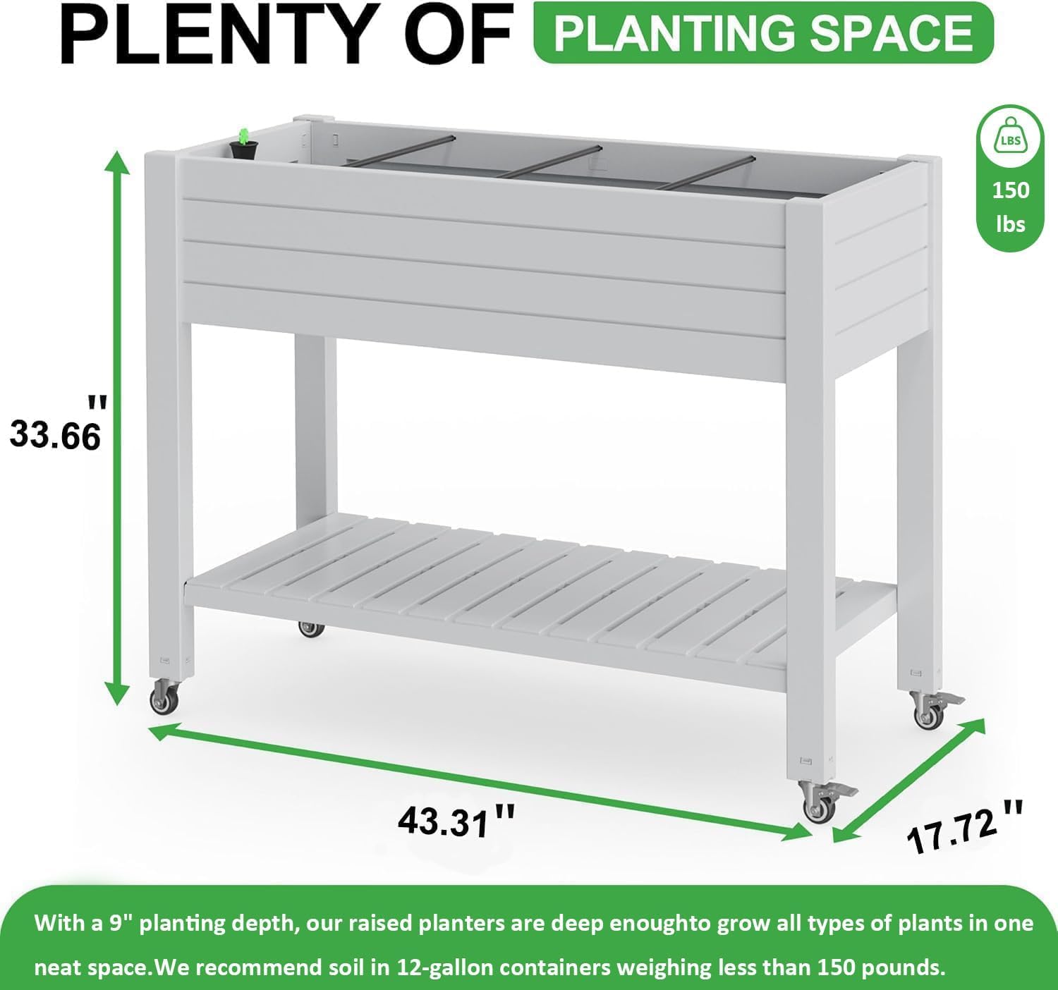 Tall Self-Watering Planter Box