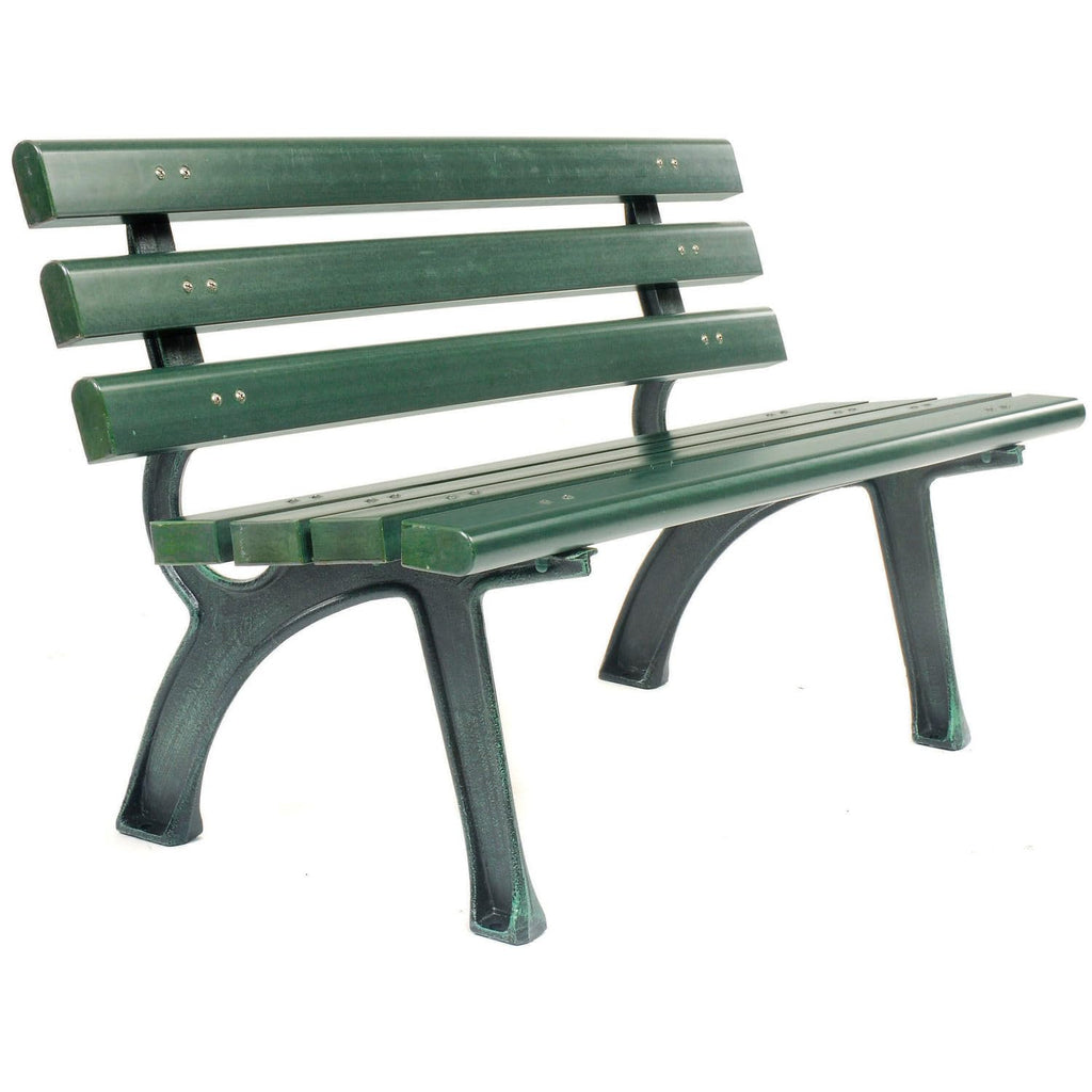 Green Plastic Backrest Park Bench