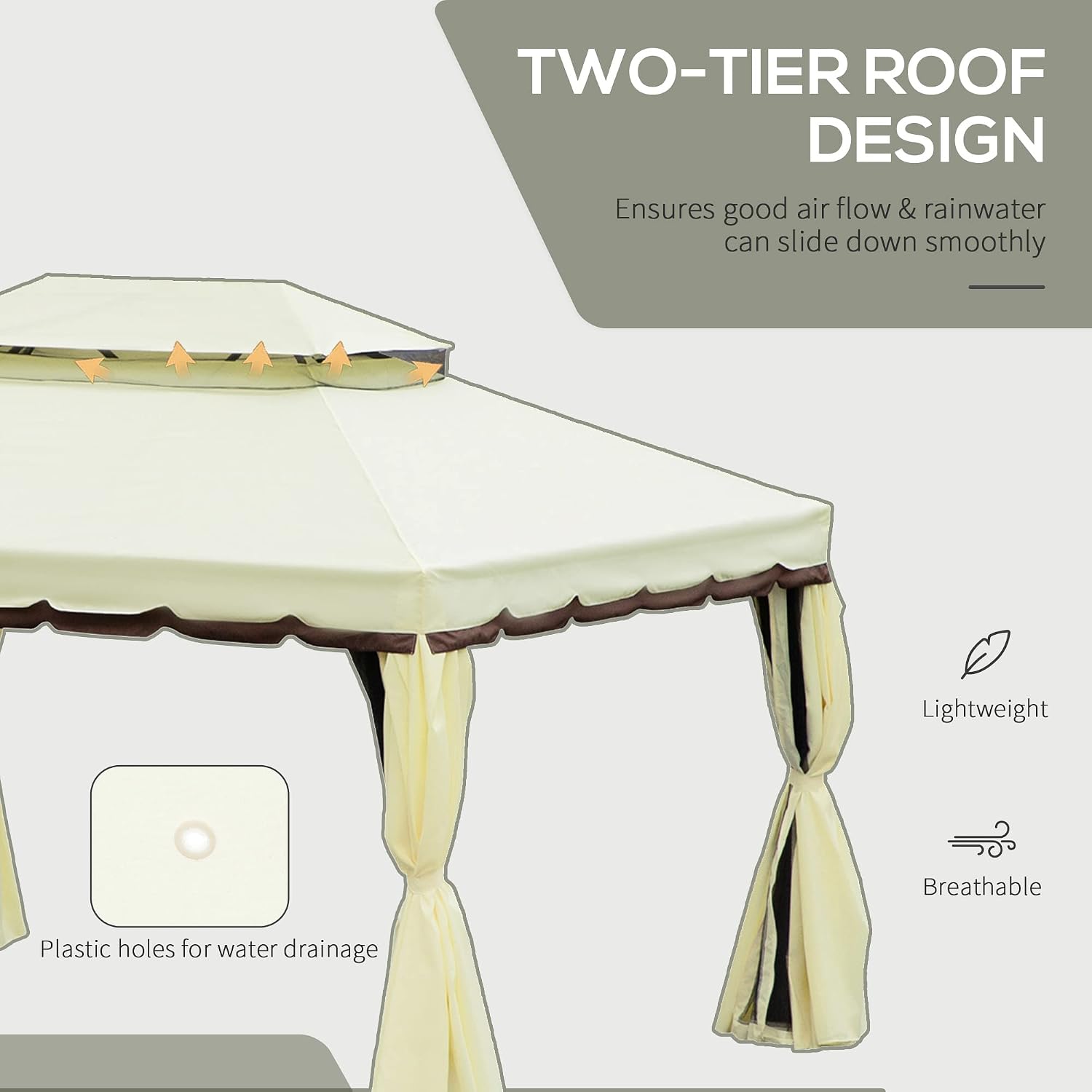 White Curtain Net Patio Gazebo