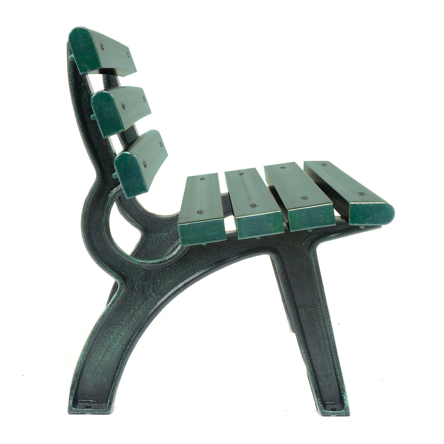Green Plastic Backrest Park Bench