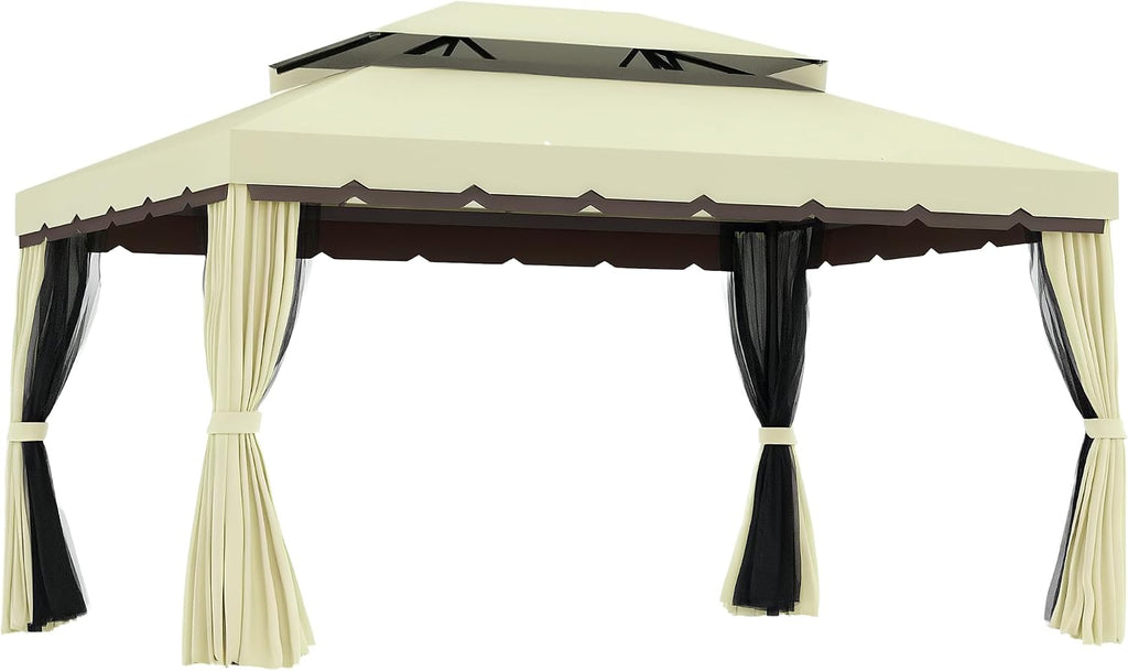 White Curtain Net Patio Gazebo
