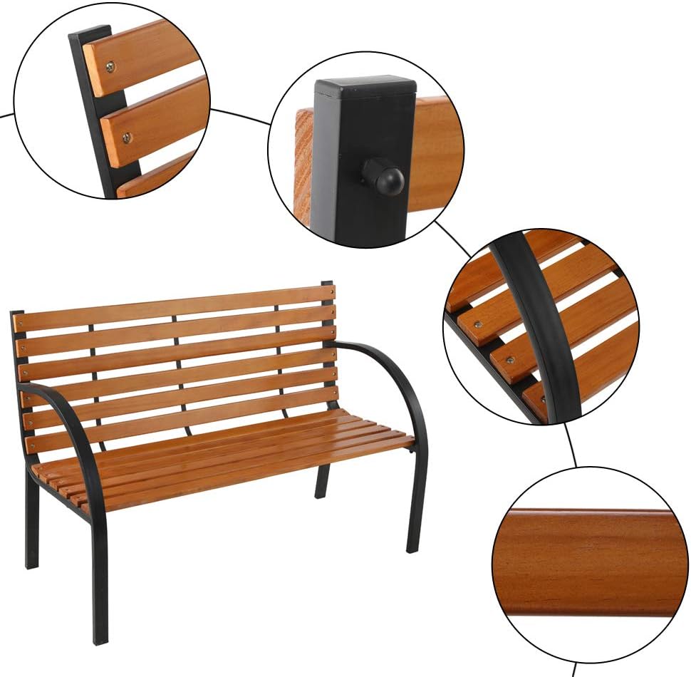 Steel Frame Outdoor Garden Bench