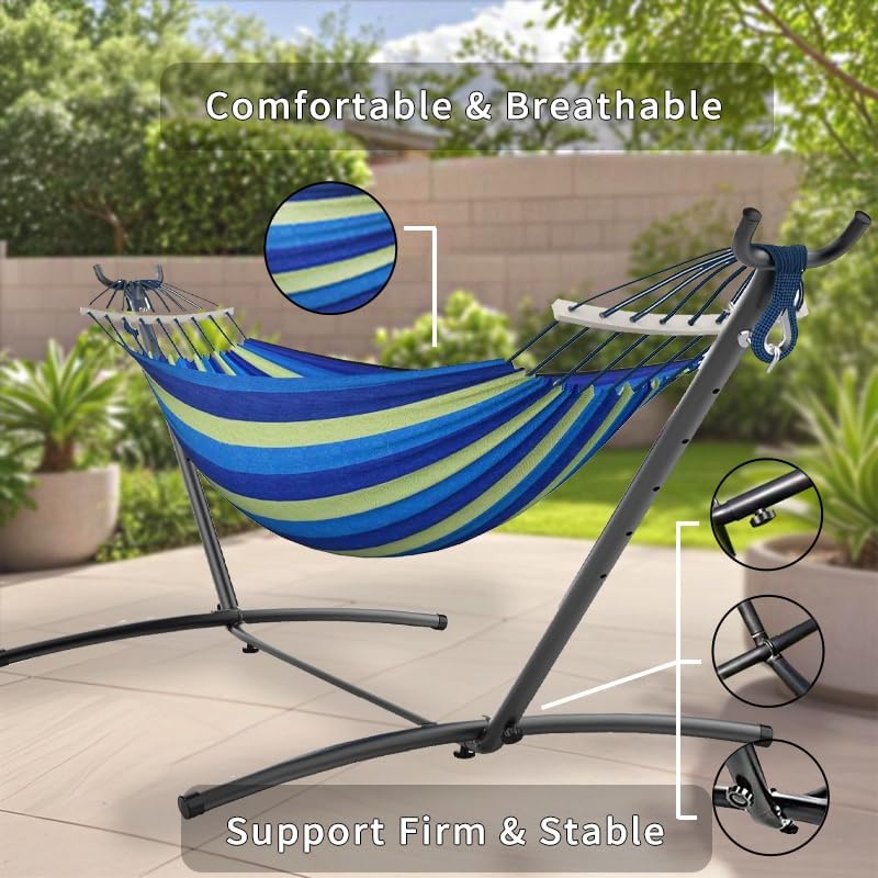 Blue Anti-Rollover Hammock Set