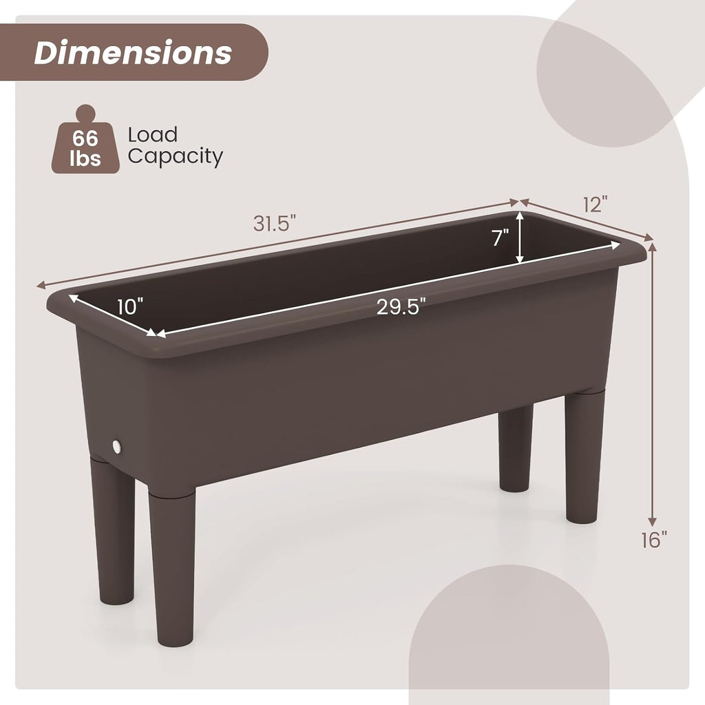 Two Brown Self-Watering Planters