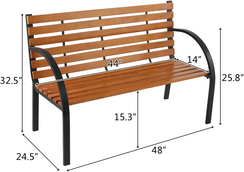 Steel Frame Outdoor Garden Bench