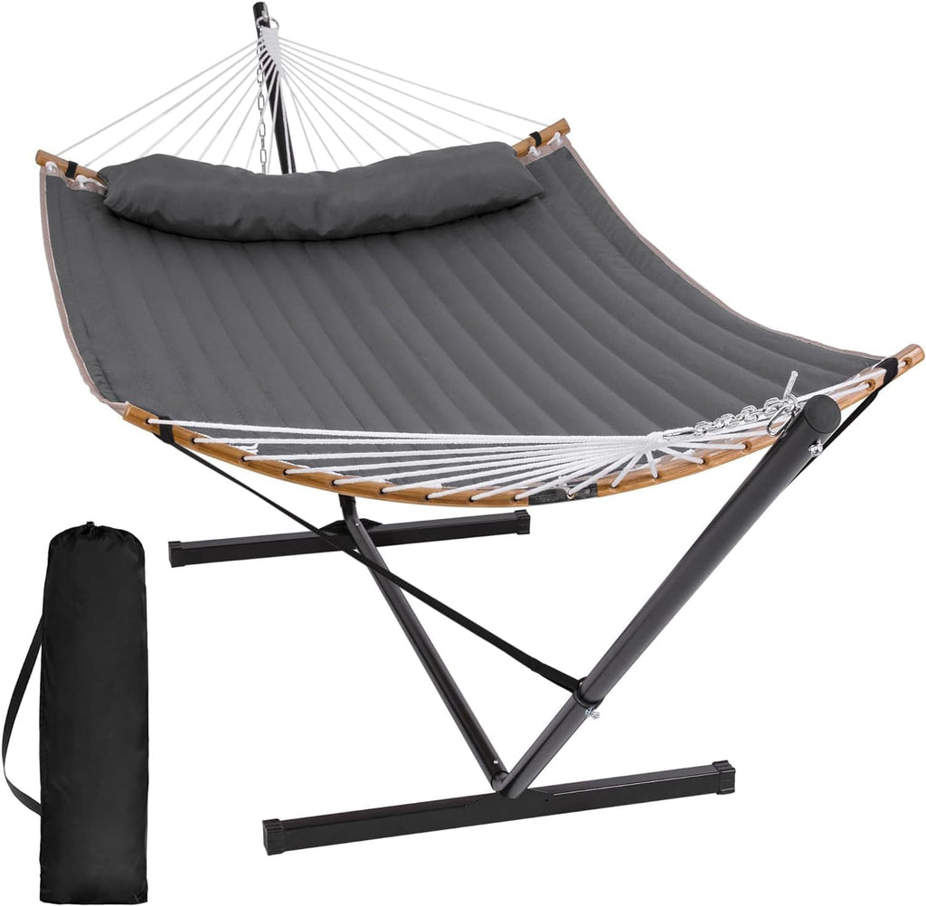 Gray Curved Bar Hammock Set