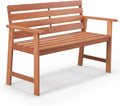 Hardwood Slatted Backrest Bench