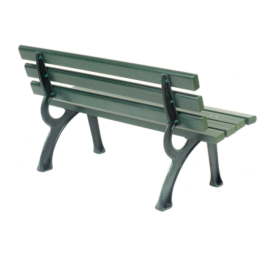 Green Plastic Backrest Park Bench