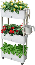 Three-Tier Wheeled Self-Water Planter
