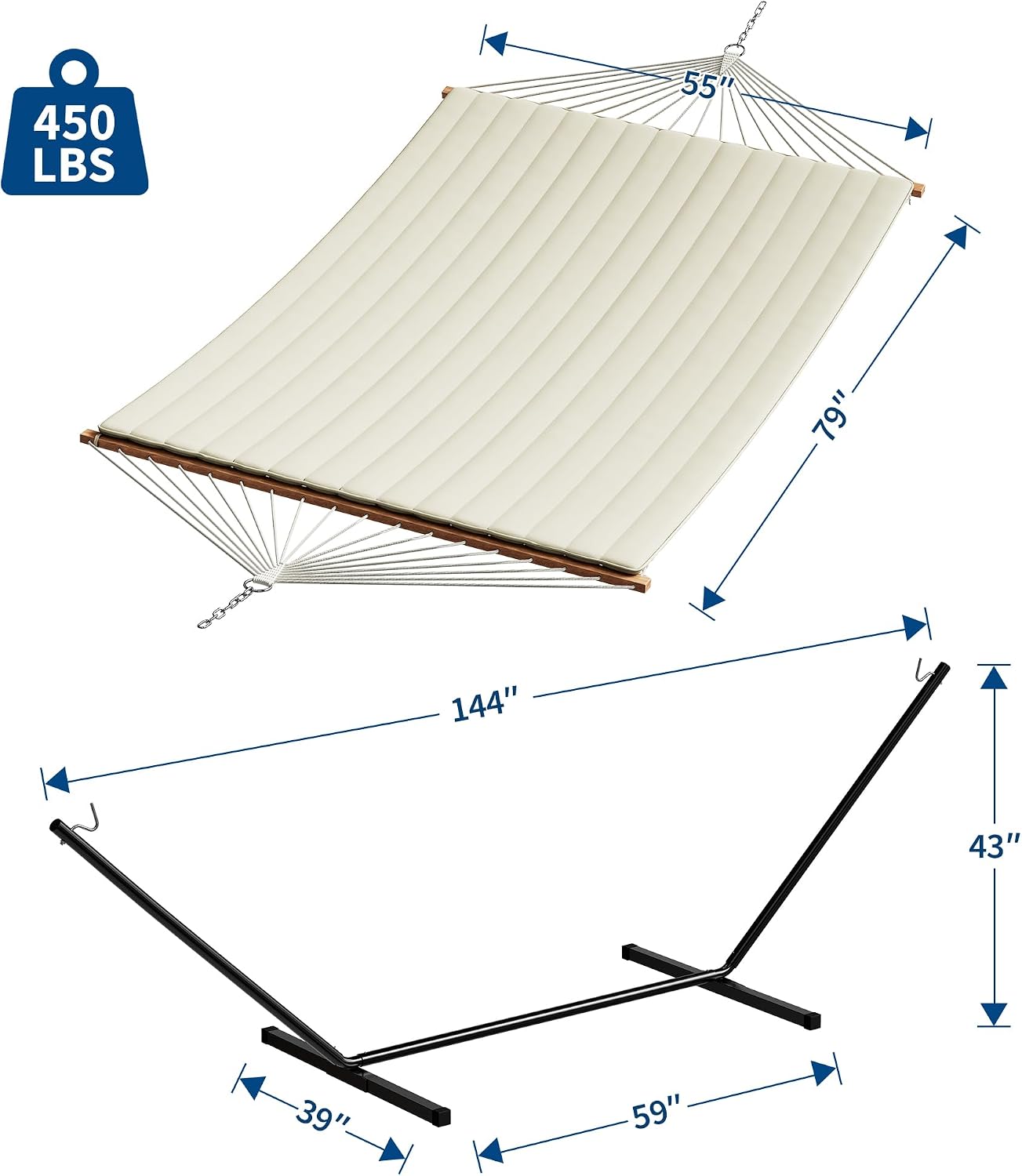 Dual Hammock Stand With Pillow