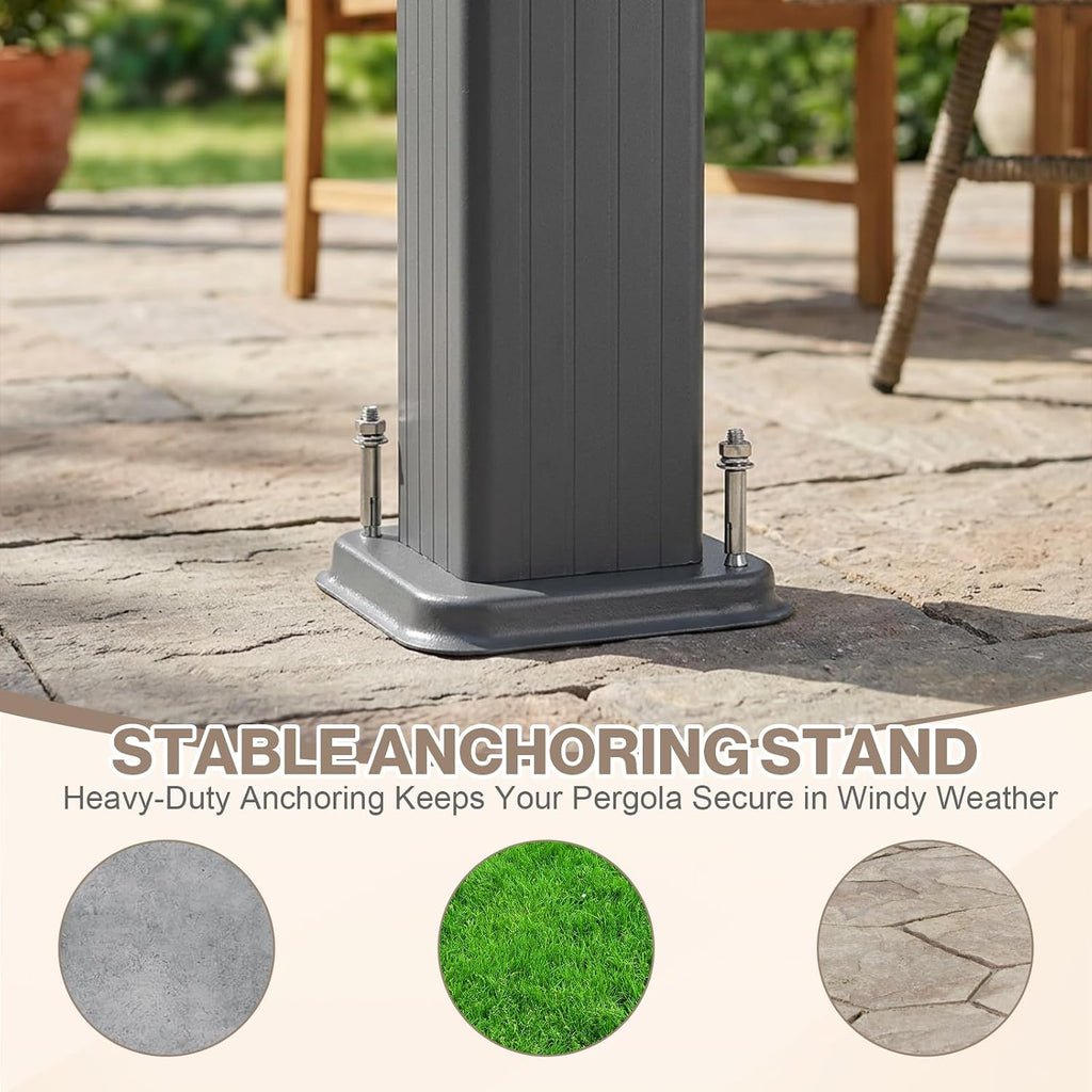 Brown Retractable Canopy Pergola
