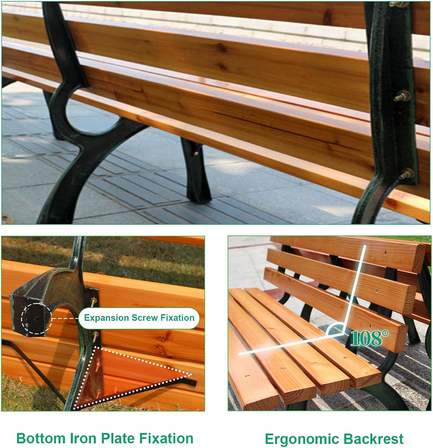 Rustproof Aluminum Slatted Bench