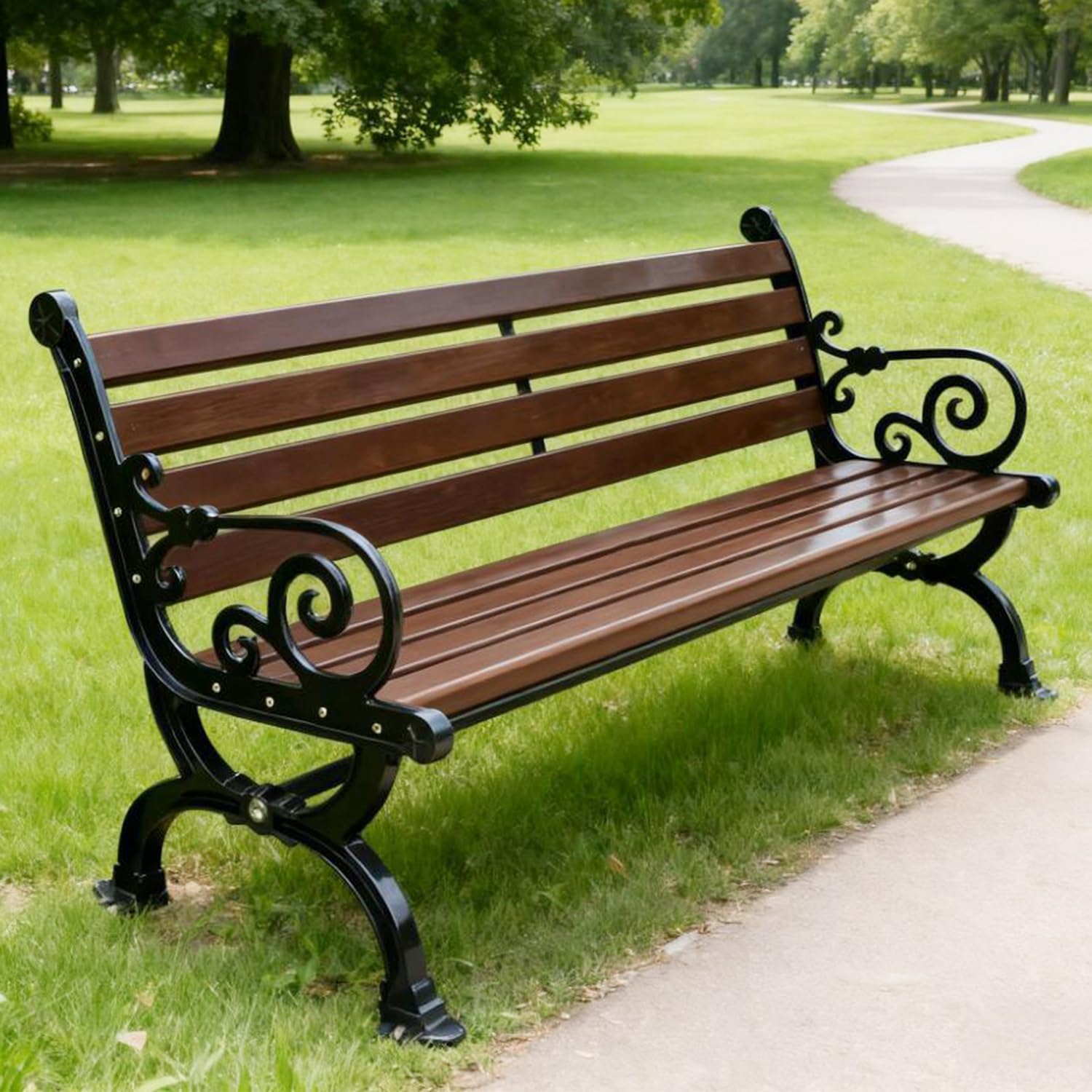 Wooden Slatted Outdoor Garden Bench