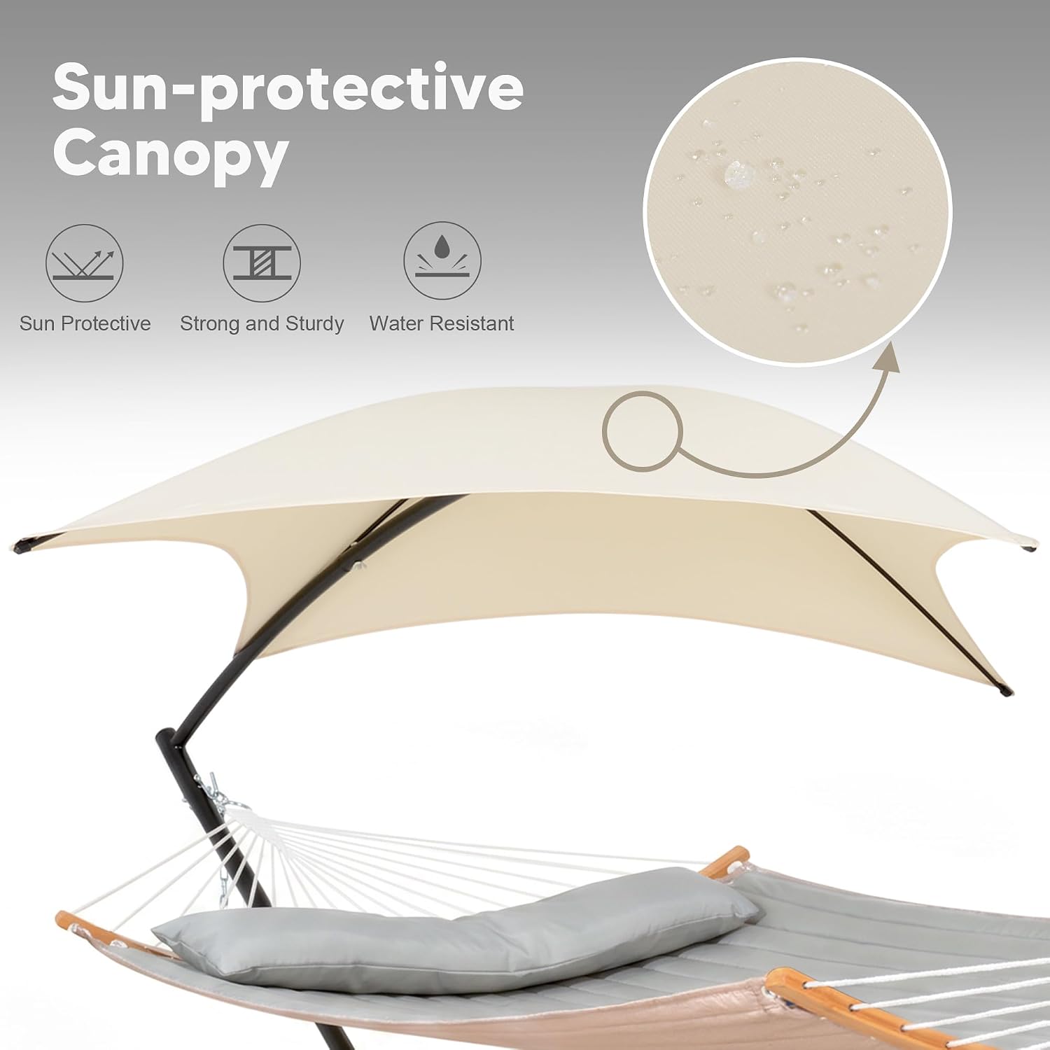 Gray Canopy Hammock With Stand