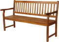 Teak Acacia Three Seat Wood Bench