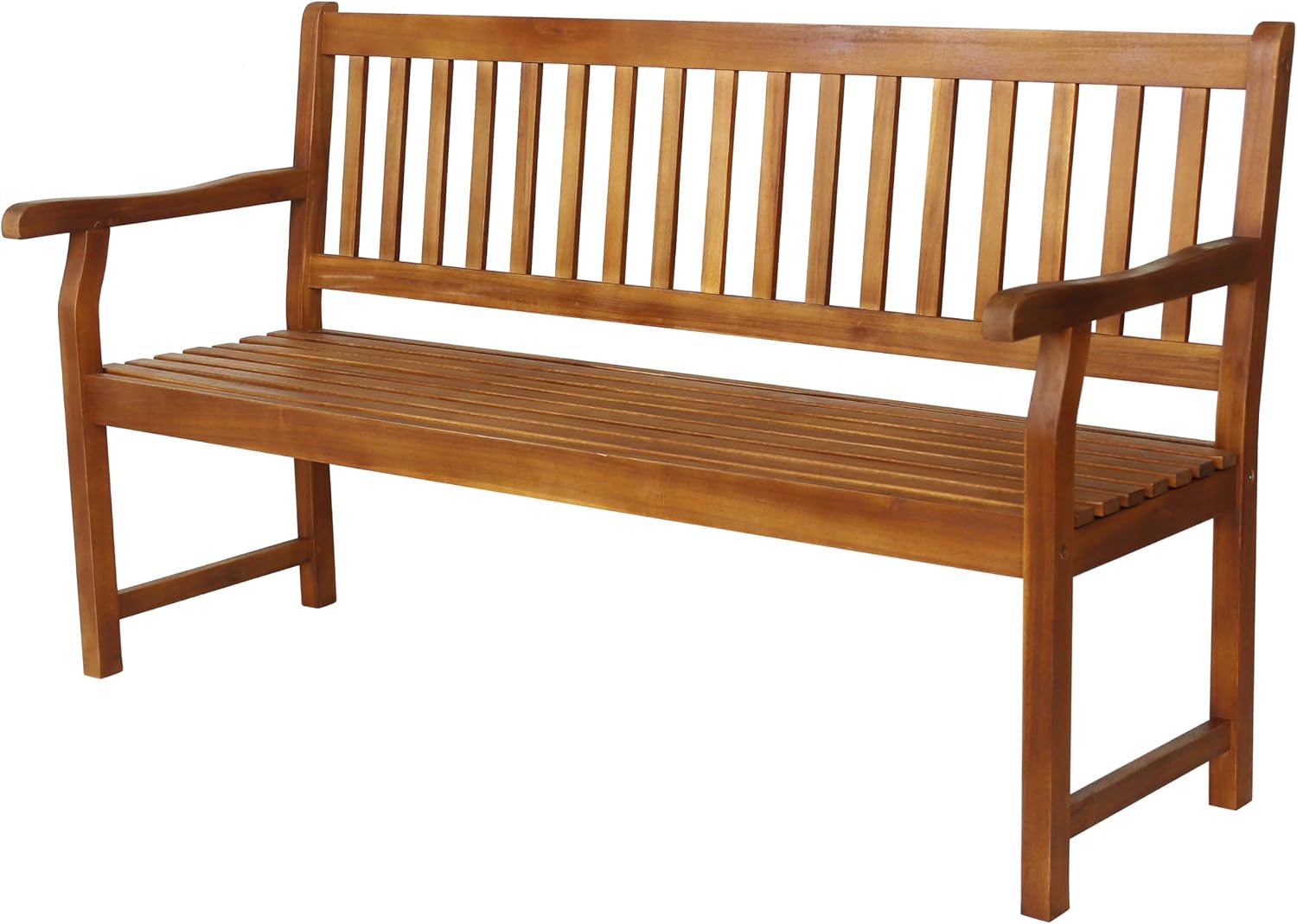 Teak Acacia Three Seat Wood Bench