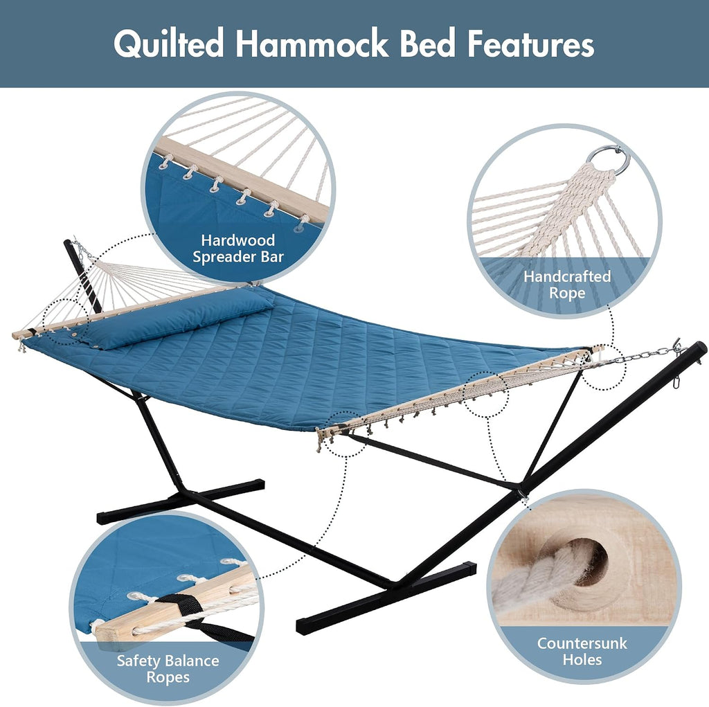 Blue Hammock Steel Stand Combo