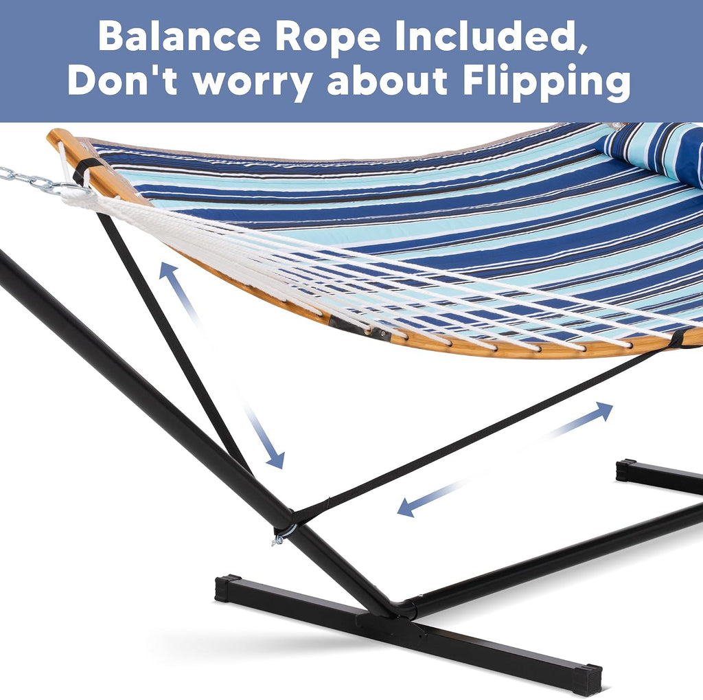 Blue Stripe Double Hammock Set