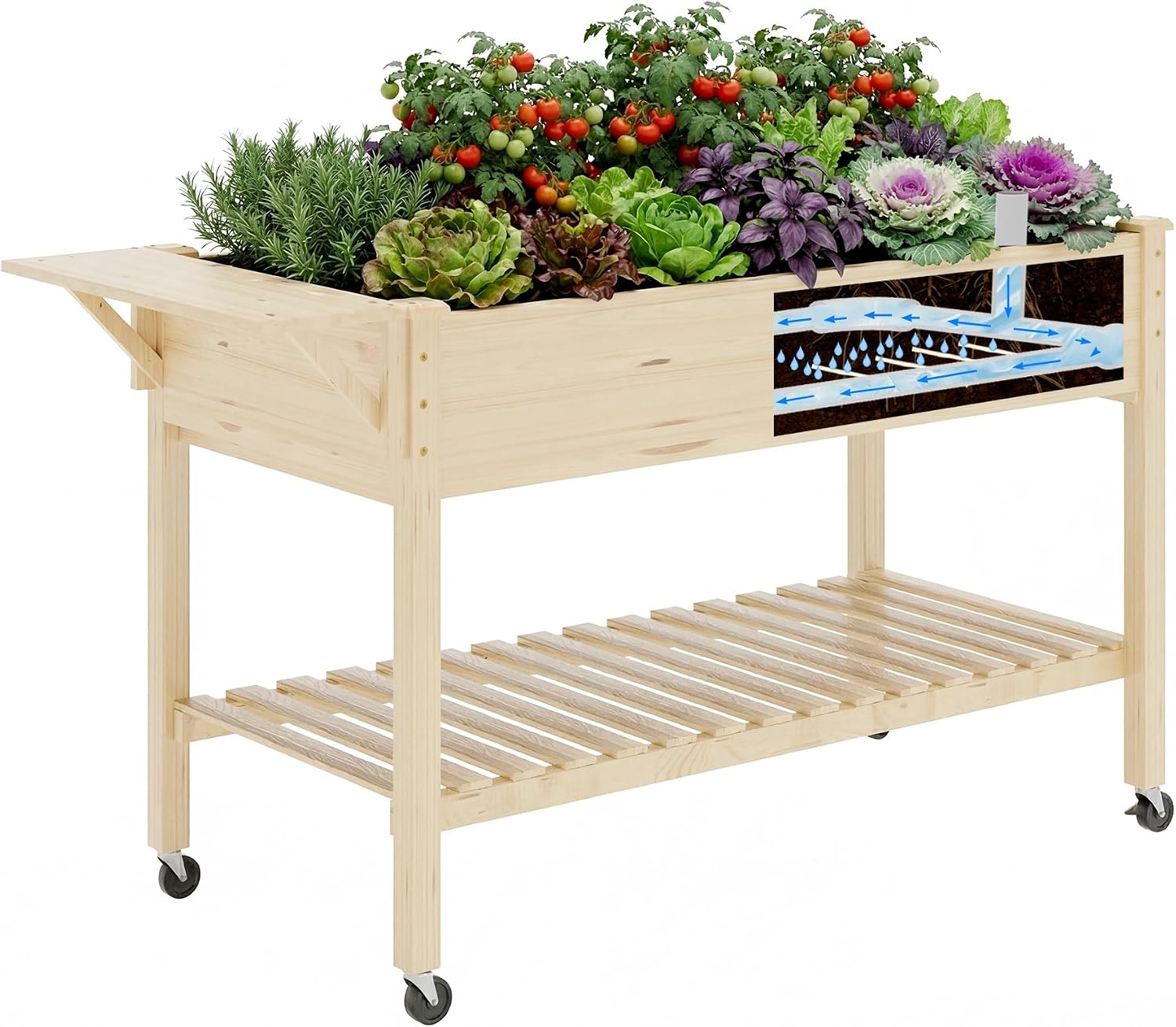 Wheeled Self-Watering Planter Box