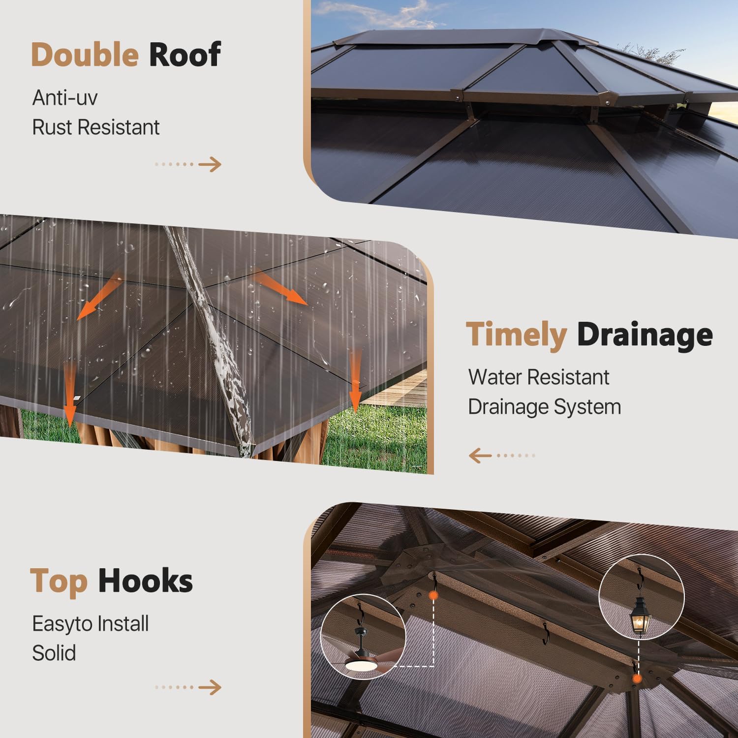 Hardtop Aluminum Outdoor Gazebo