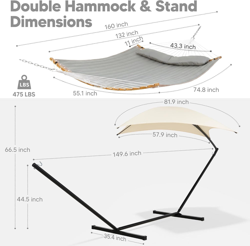 Gray Canopy Hammock With Stand