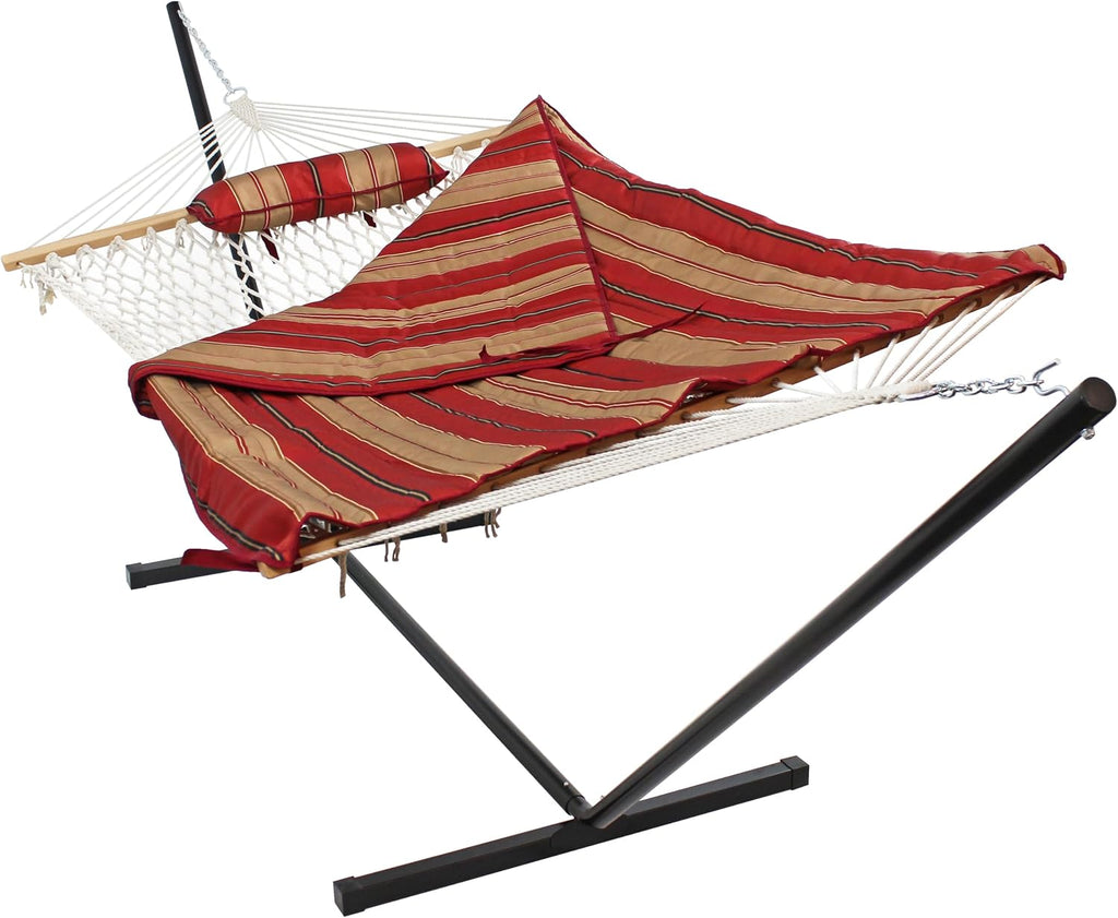 Striped Rope Hammock Steel Set