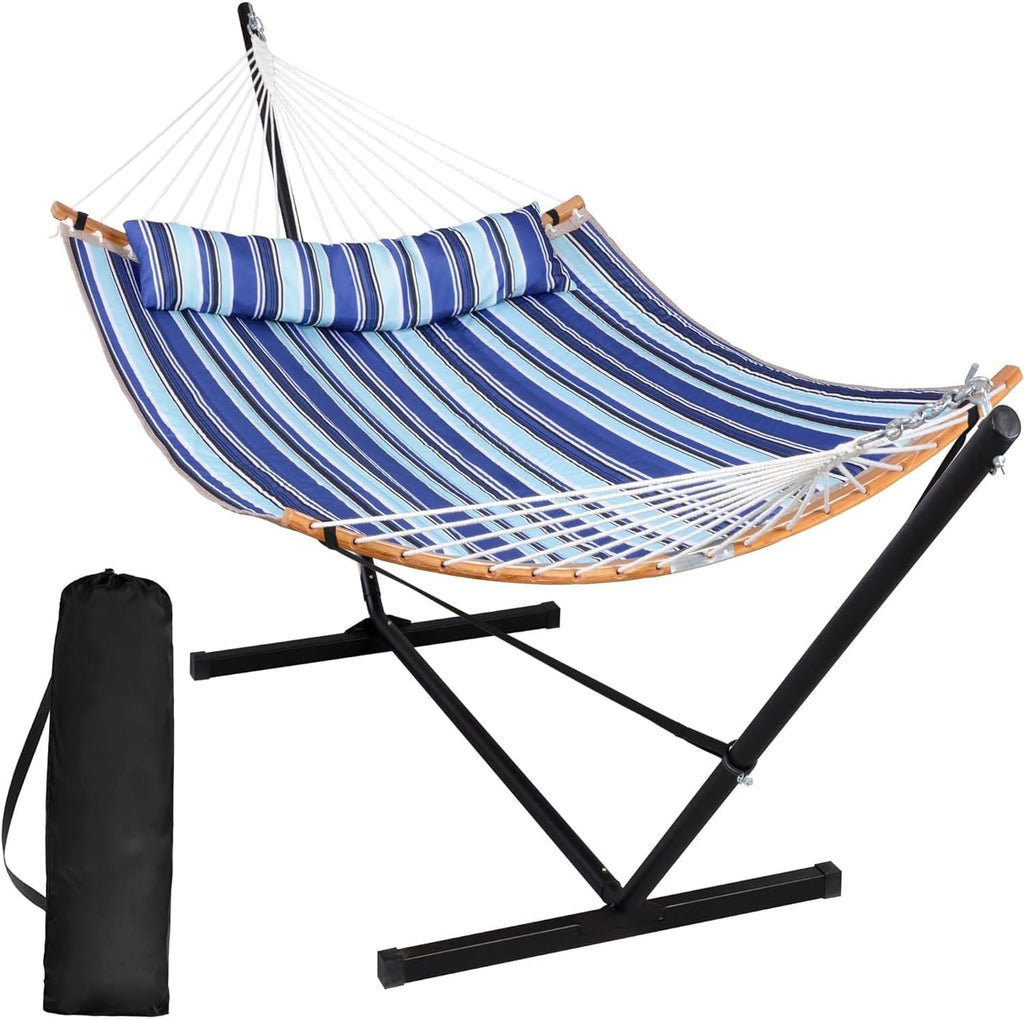 Blue Stripe Double Hammock Set