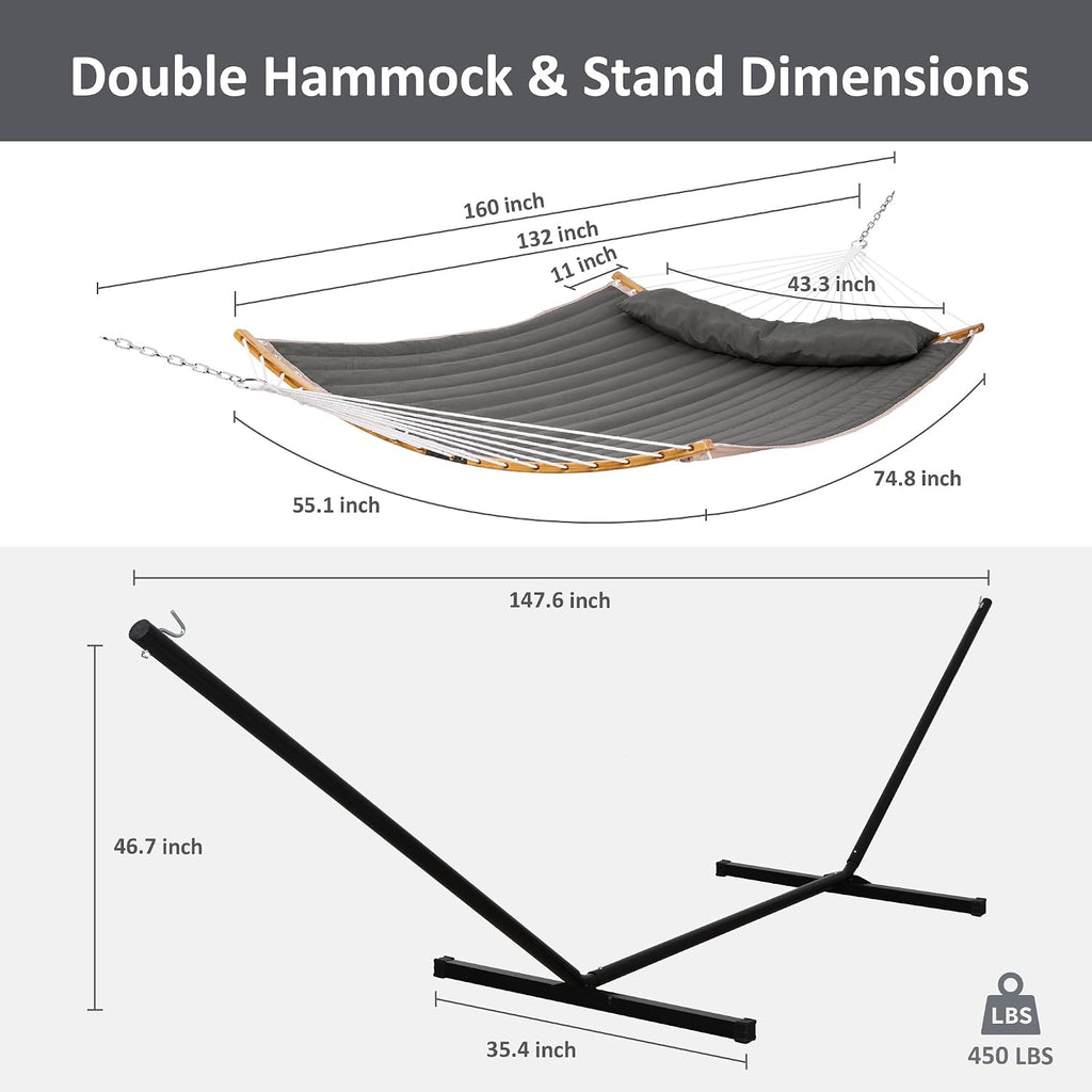 Gray Curved Bar Hammock Set