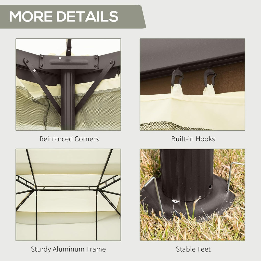 White Curtain Net Patio Gazebo