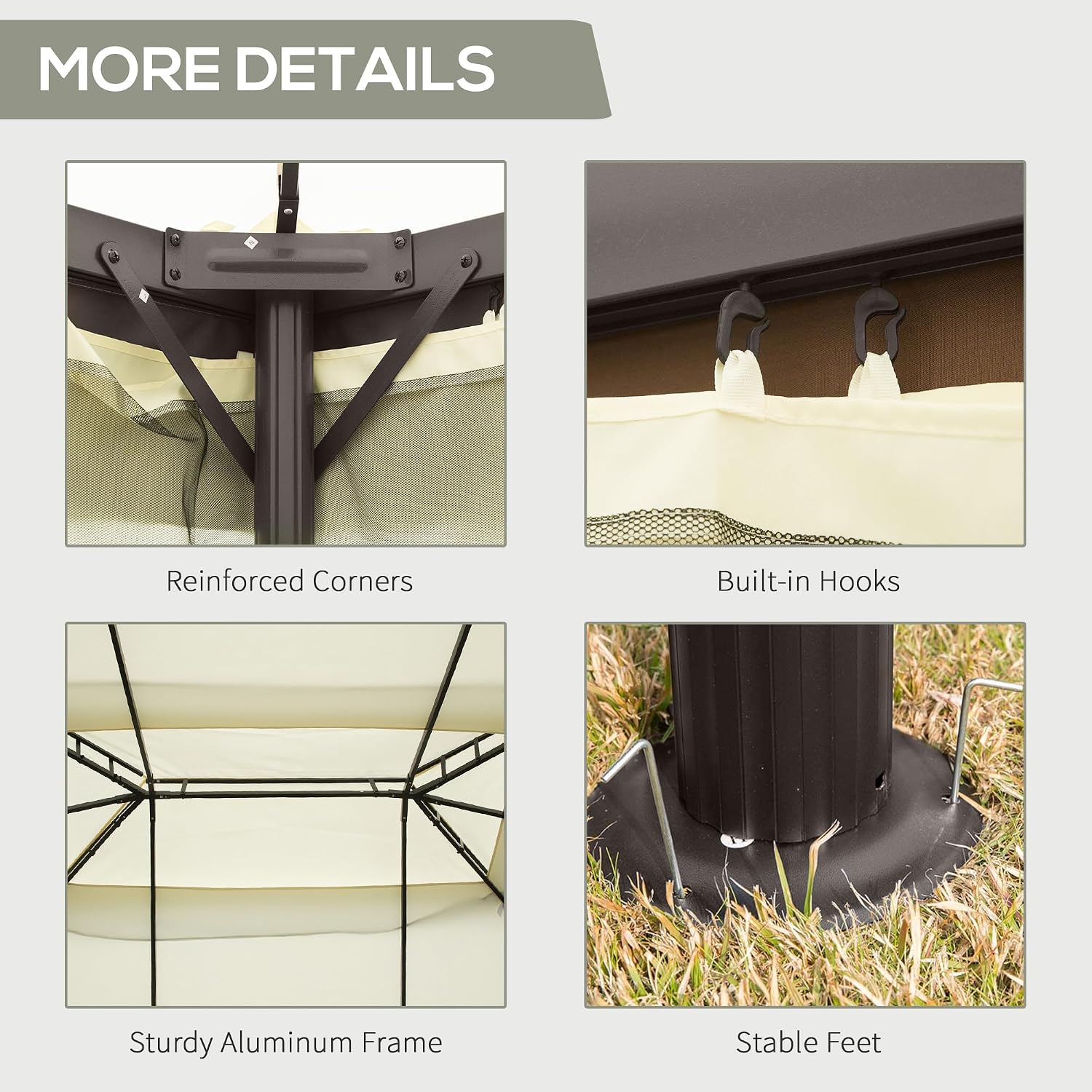 White Curtain Net Patio Gazebo