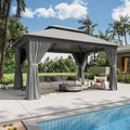 Double Roof Grey Outdoor Gazebo