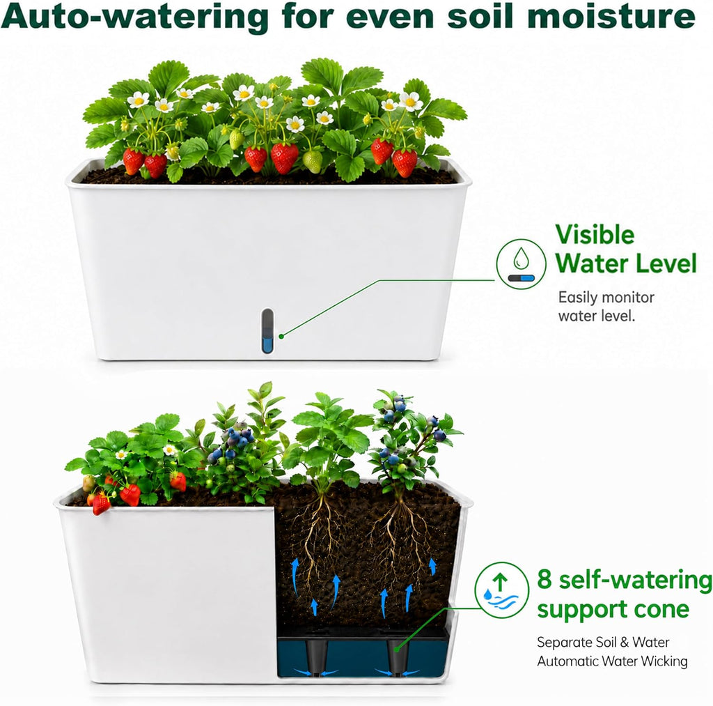Two-Tier Wheeled Self-Water Planter