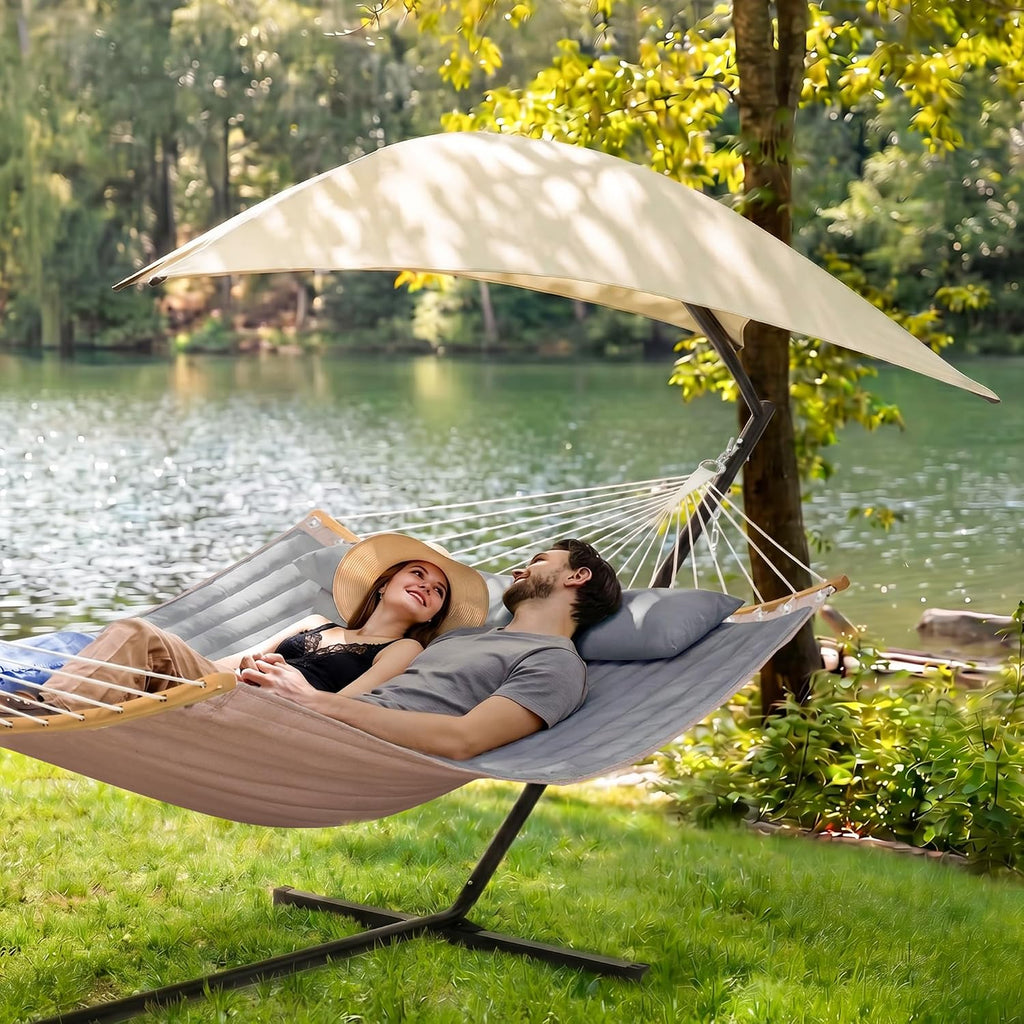 Gray Canopy Hammock With Stand