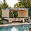 Brown Retractable Canopy Pergola