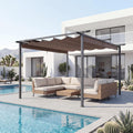 Brown Retractable Aluminum Pergola