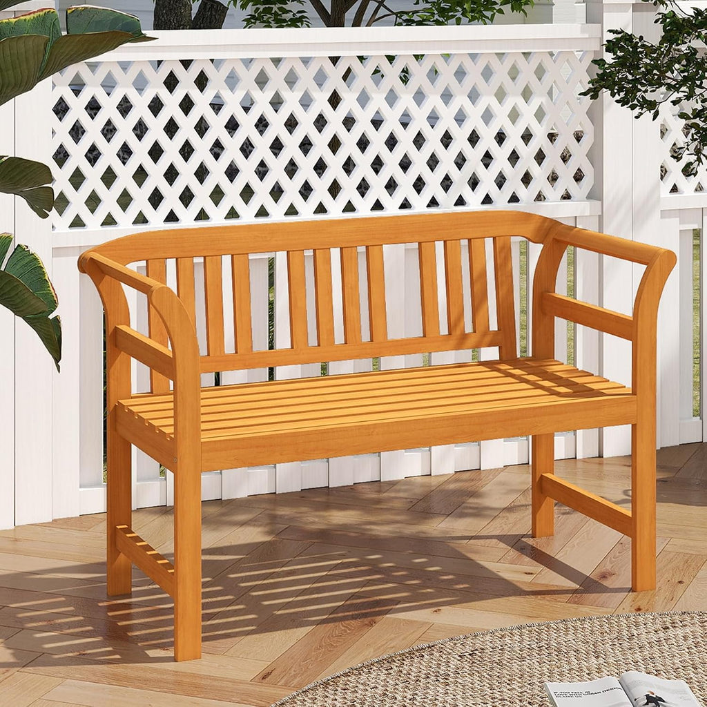 Acacia Wood Two Person Patio Bench