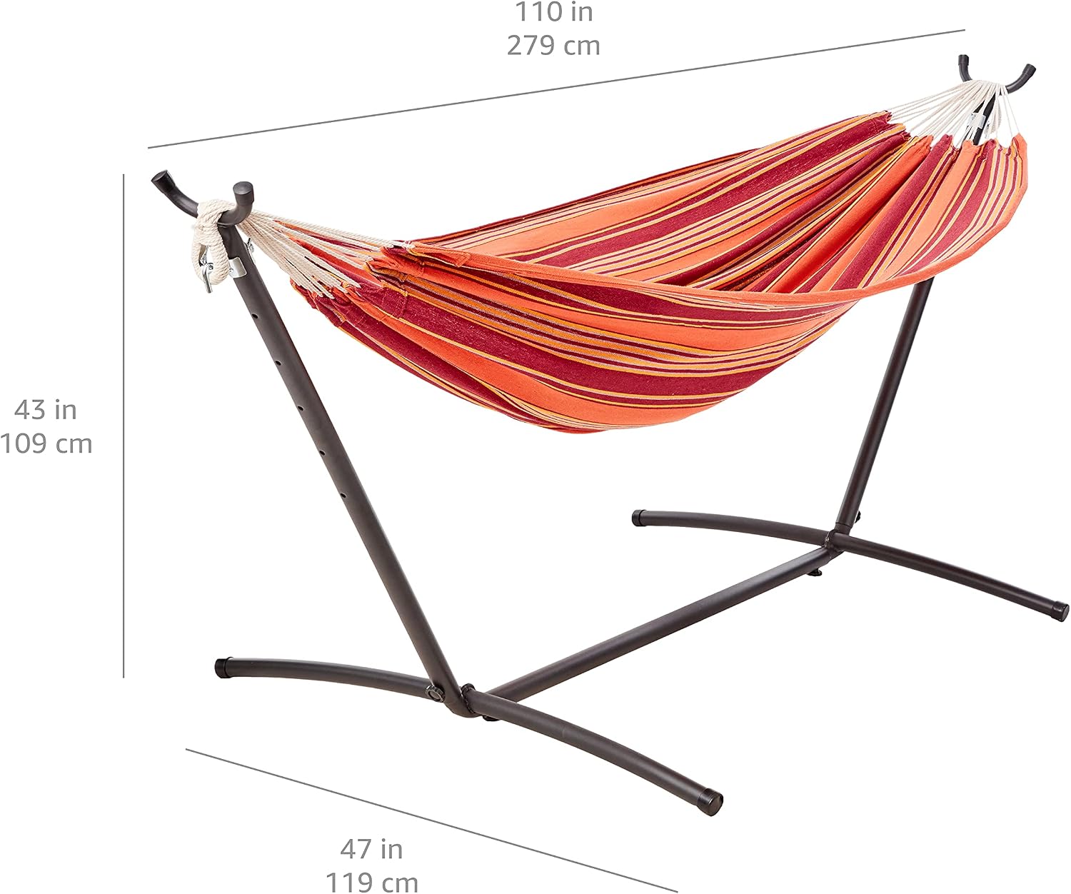Orange Stripe Hammock Stand Set
