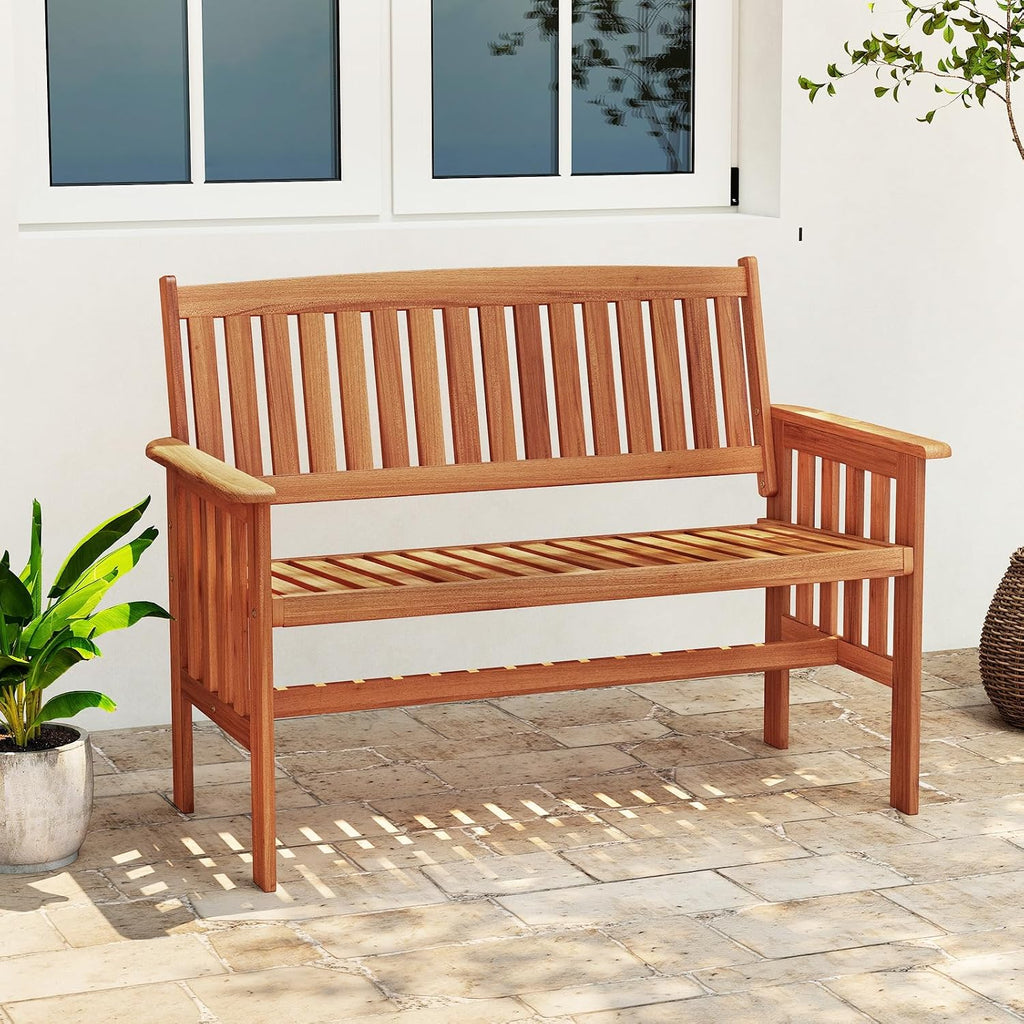 Wooden Dual Seat Garden Bench
