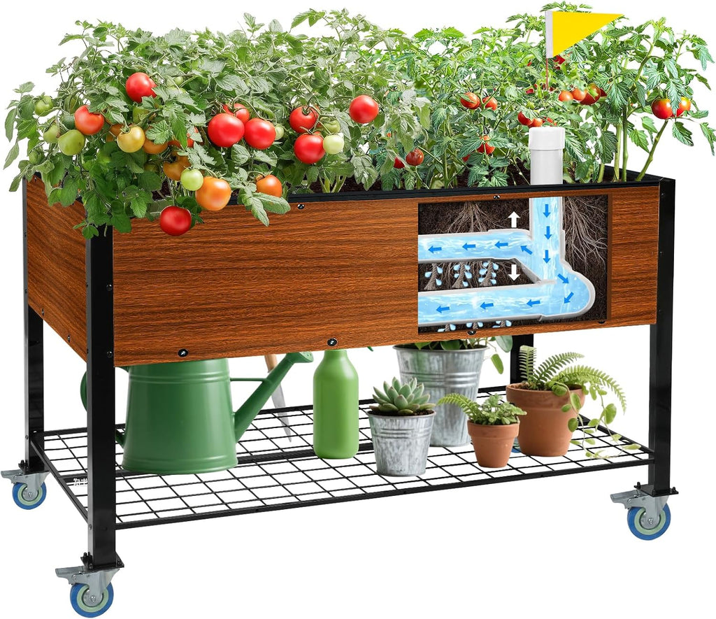 Wheeled Self-Watering Planter Box