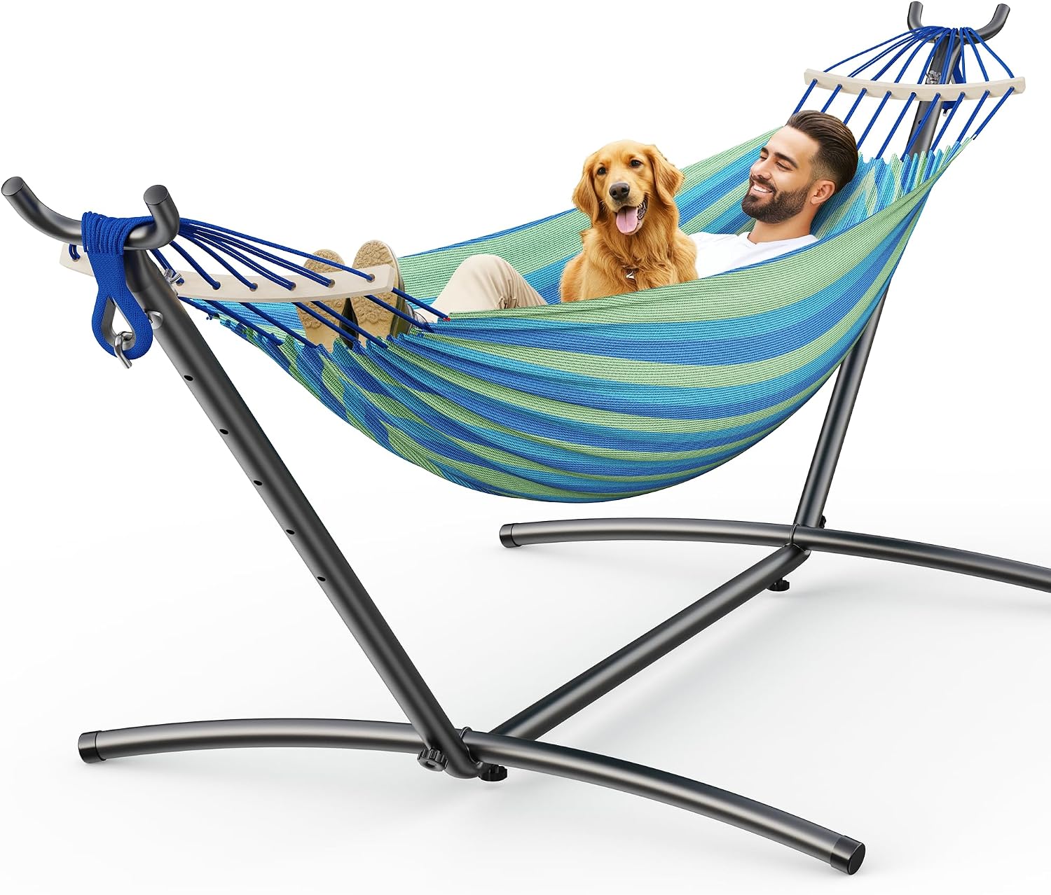 Blue Anti-Rollover Hammock Set