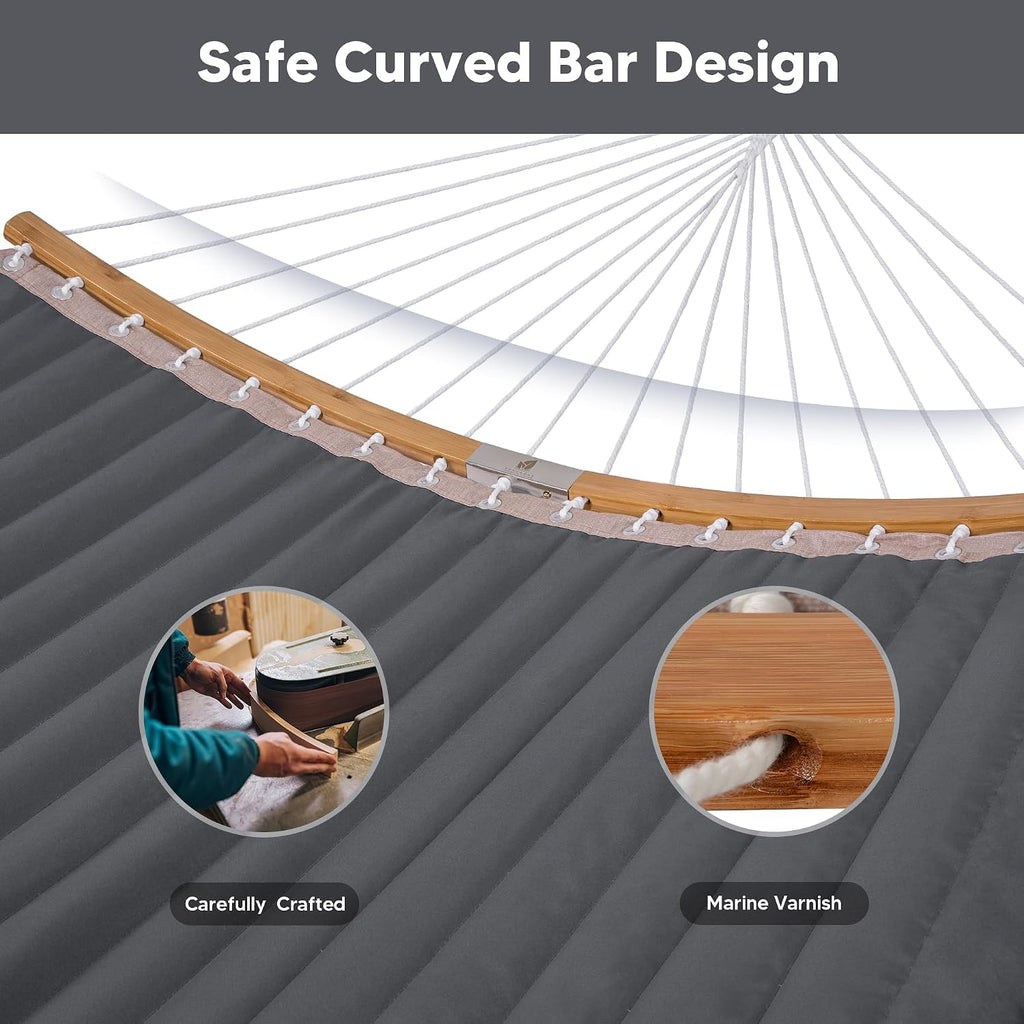 Gray Curved Bar Hammock Set