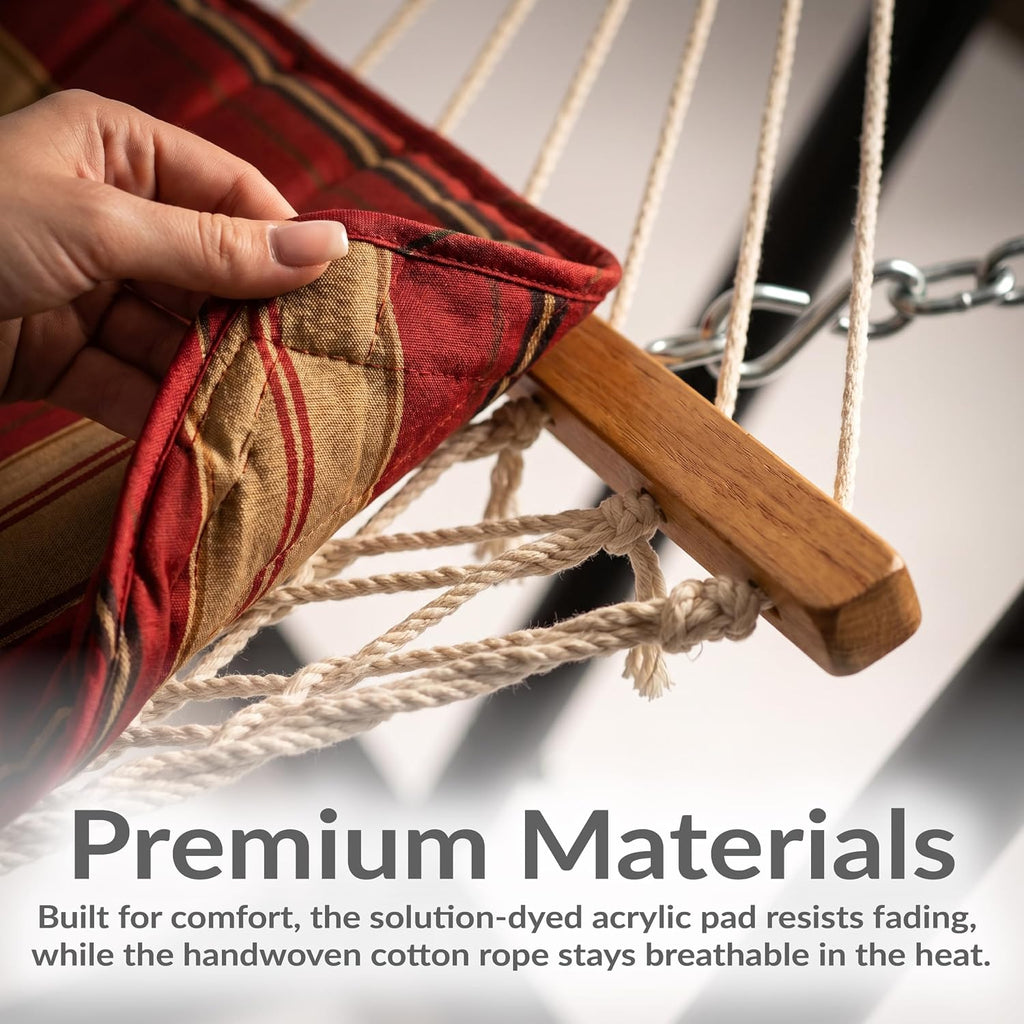 Striped Rope Hammock Steel Set