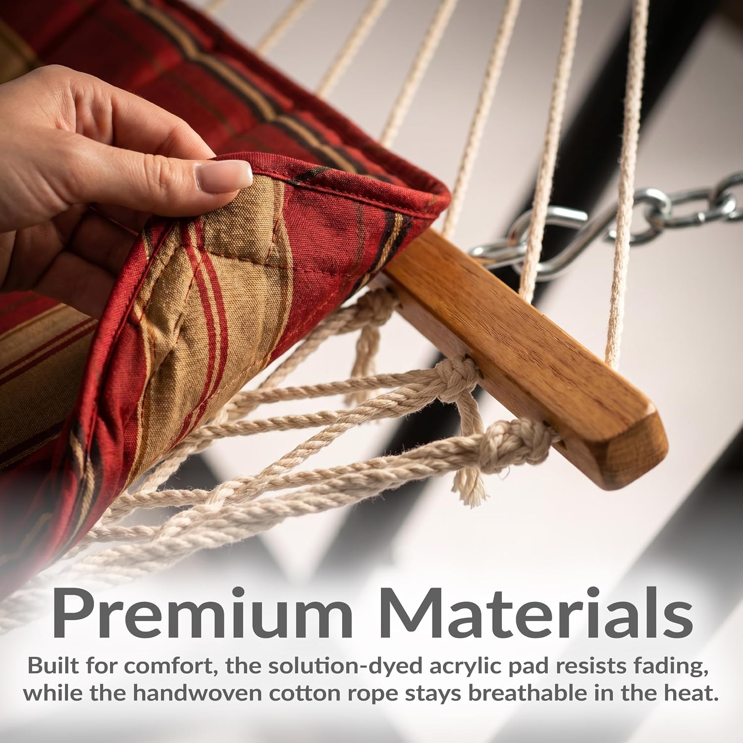 Striped Rope Hammock Steel Set