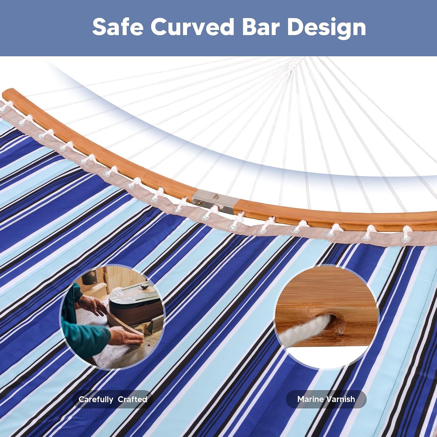 Blue Stripe Double Hammock Set