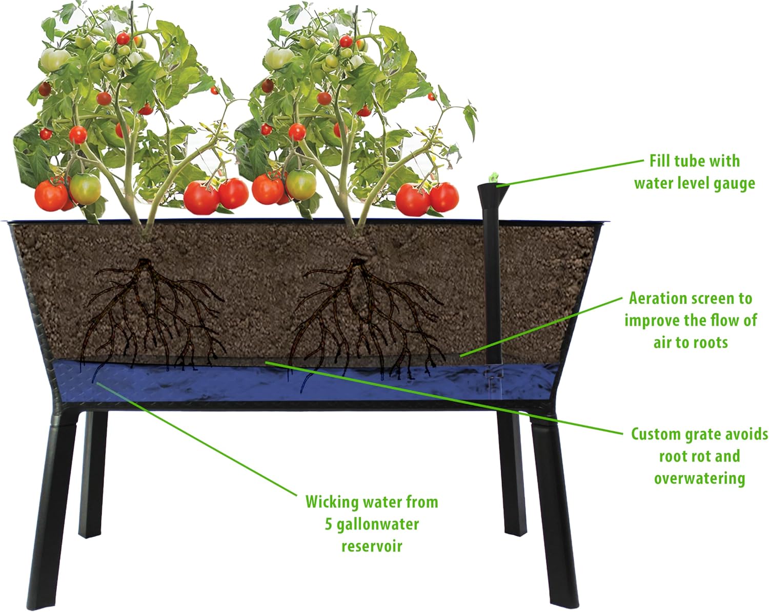 XL Self-Watering Elevated Planter