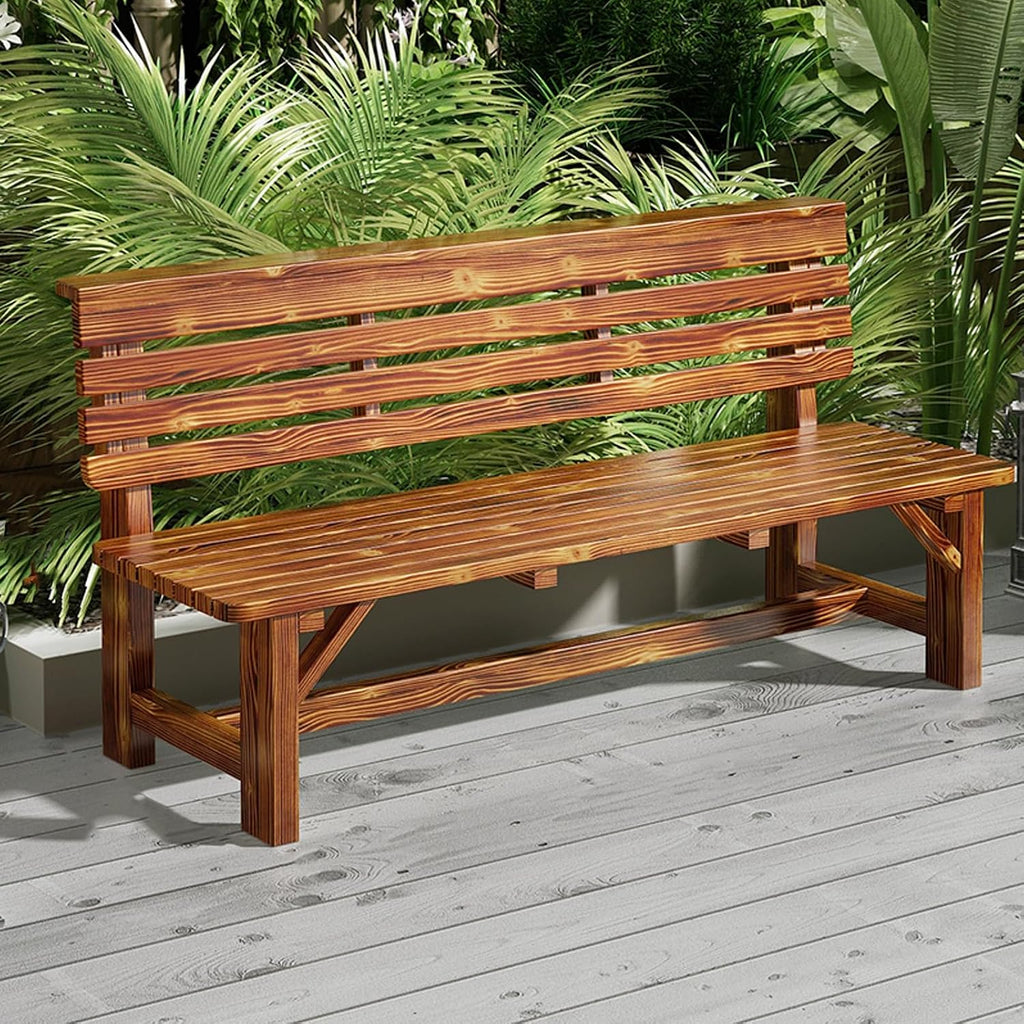 Solid Wood Two Seater Garden Bench