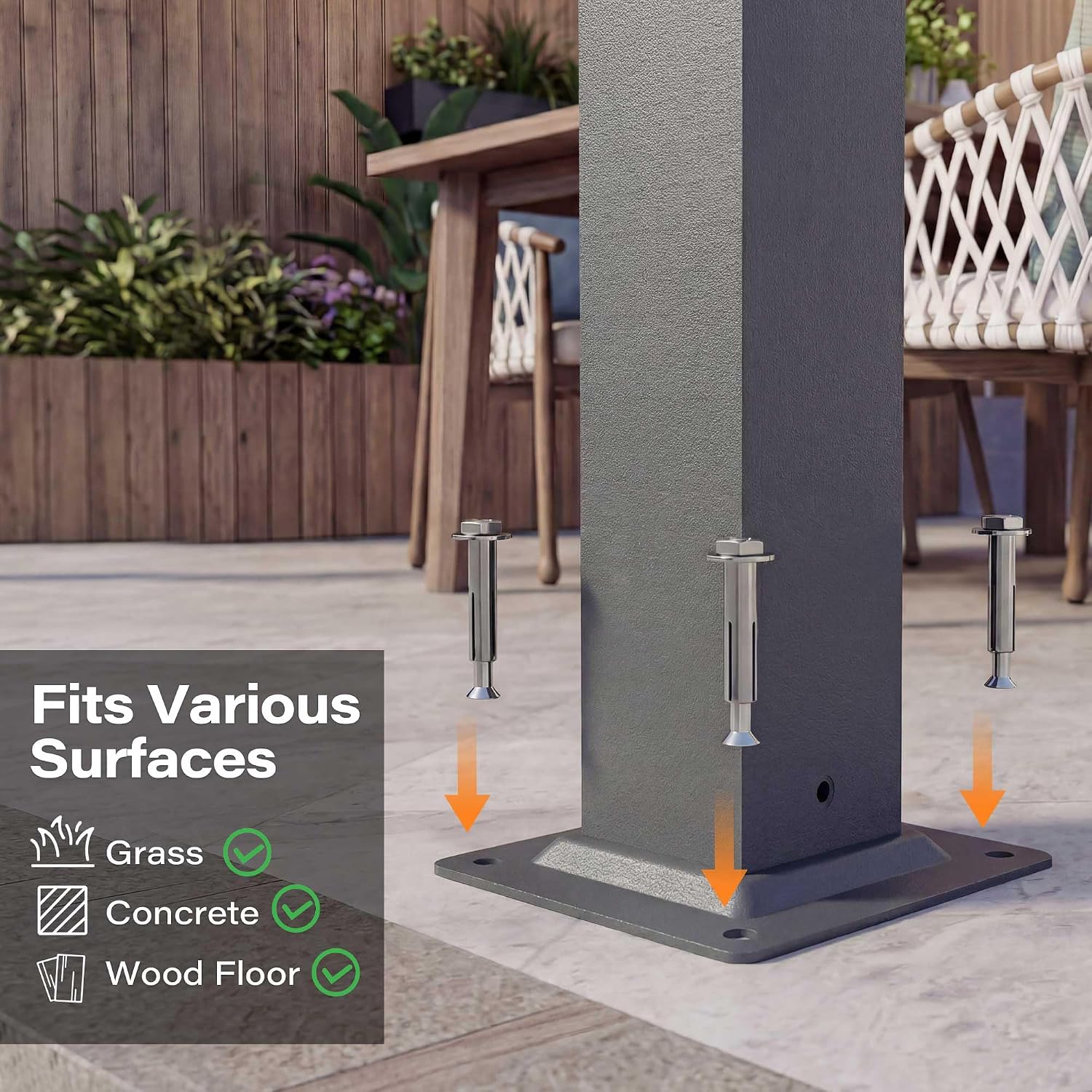 Grey Retractable Aluminum Pergola