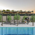 Gray Retractable Canopy Pergola