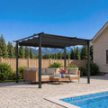 Grey Retractable Aluminum Pergola
